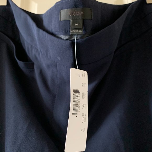 NWT J Crew Navy French Girl Slim Crop Crepe Pant - Picture 3 of 6